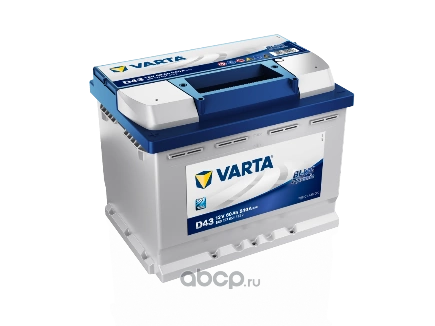Аккумулятор VARTA Blue Dynamic 60 А/ч прямая L+ D43 242x175x190 EN540 А купить 9 977 ₽